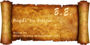 Bogáts Edina névjegykártya